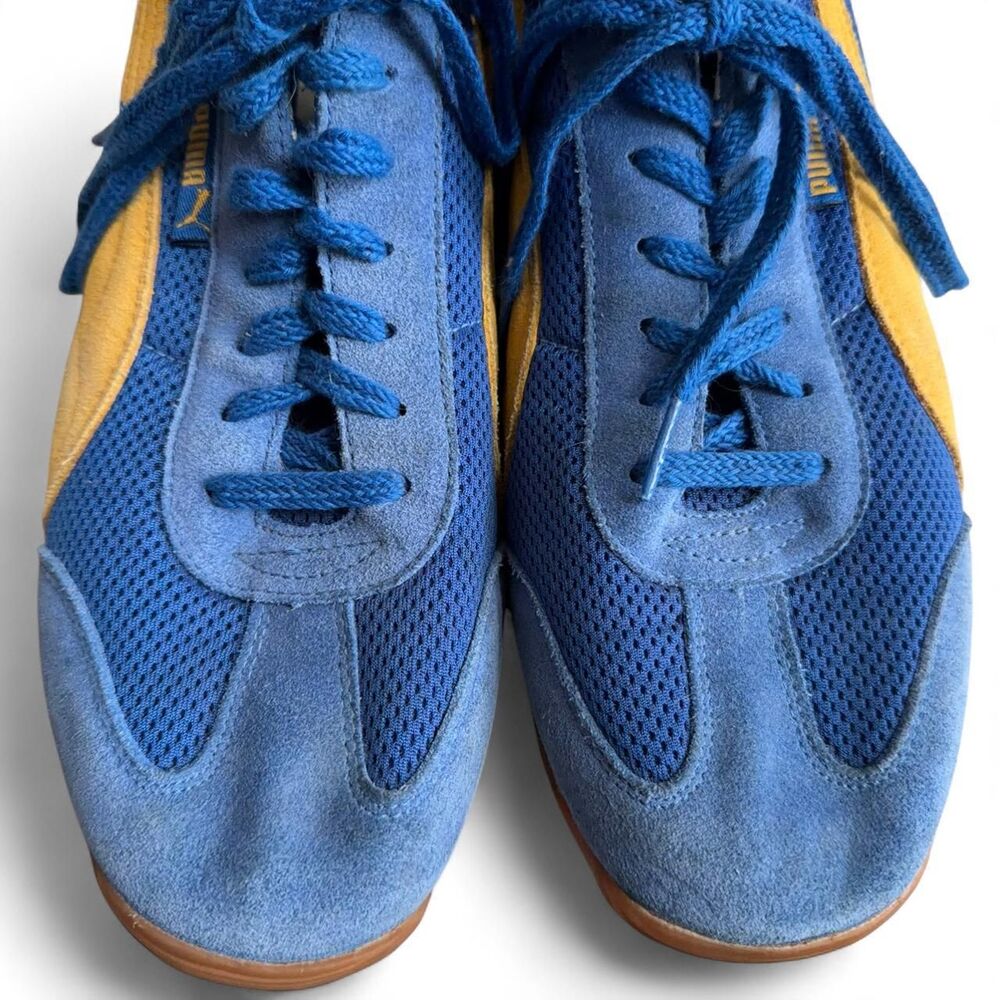 Vintage Men's PUMA H-STREET Y2K Low Profile Sneakers Blue / Yellow size 12 - Picture 3 of 8